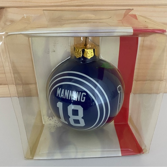 Forever Collectible Peyton Manning #18 Blue & White Colts Christmas Ball - Picture 4 of 8